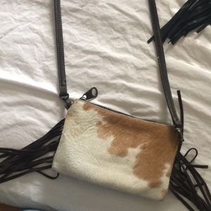 Cowhide cross body purse
